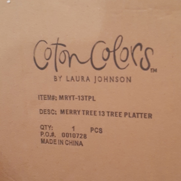 Coton Colors Christmas Tree Platter - Picture 3 of 4